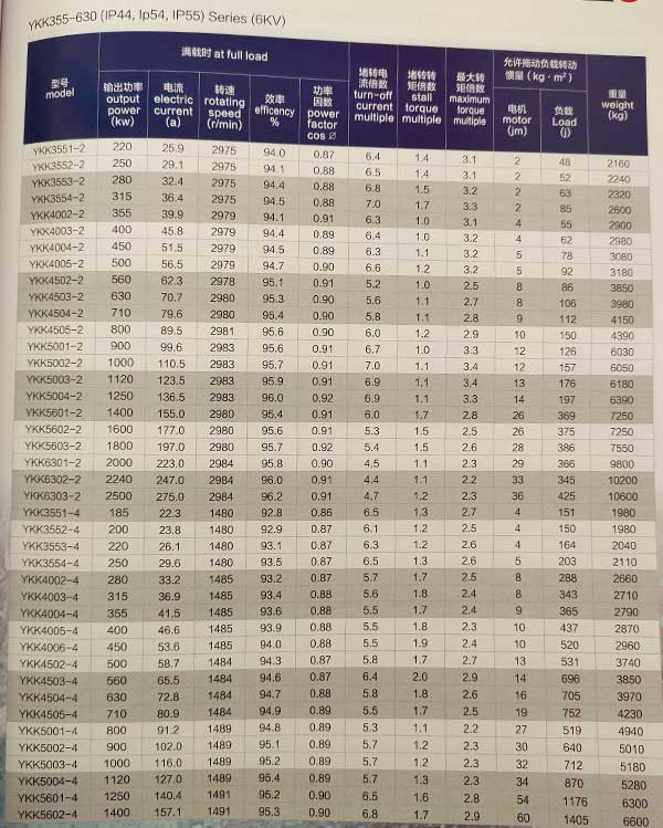 Y、YKS、YKK系列6KV中型高壓三相異步電動機